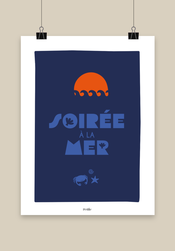 Affiche soirée à la mer