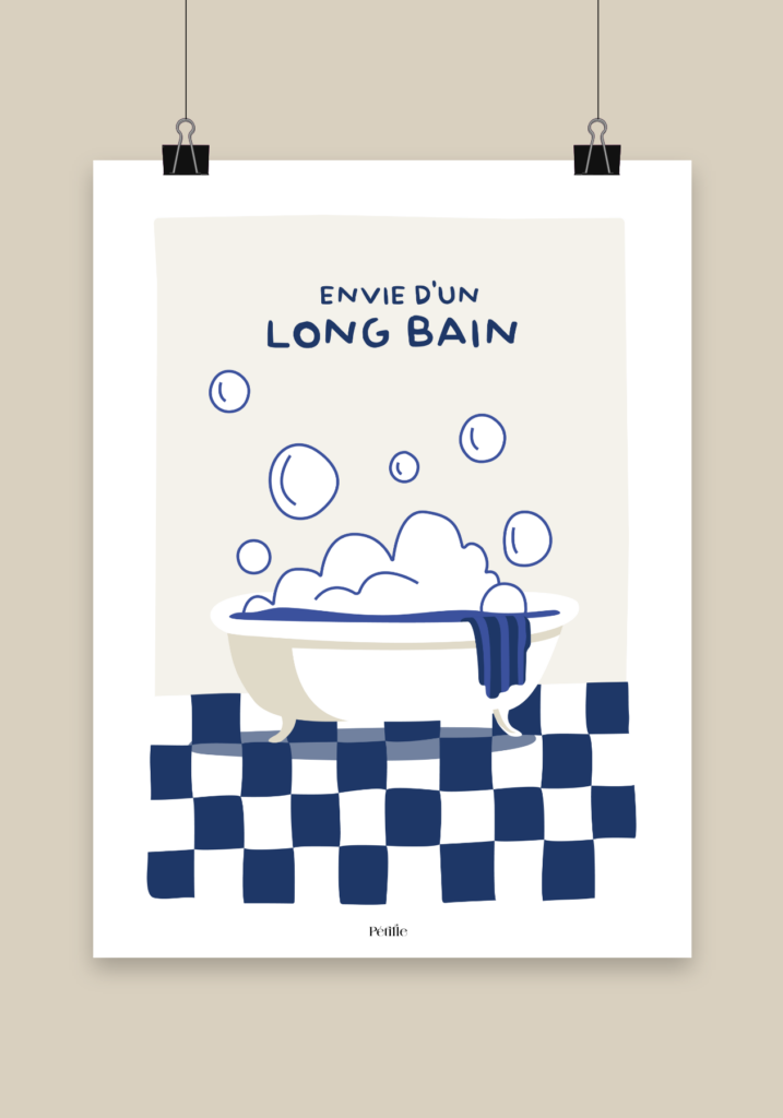 Affiche représentant un bain