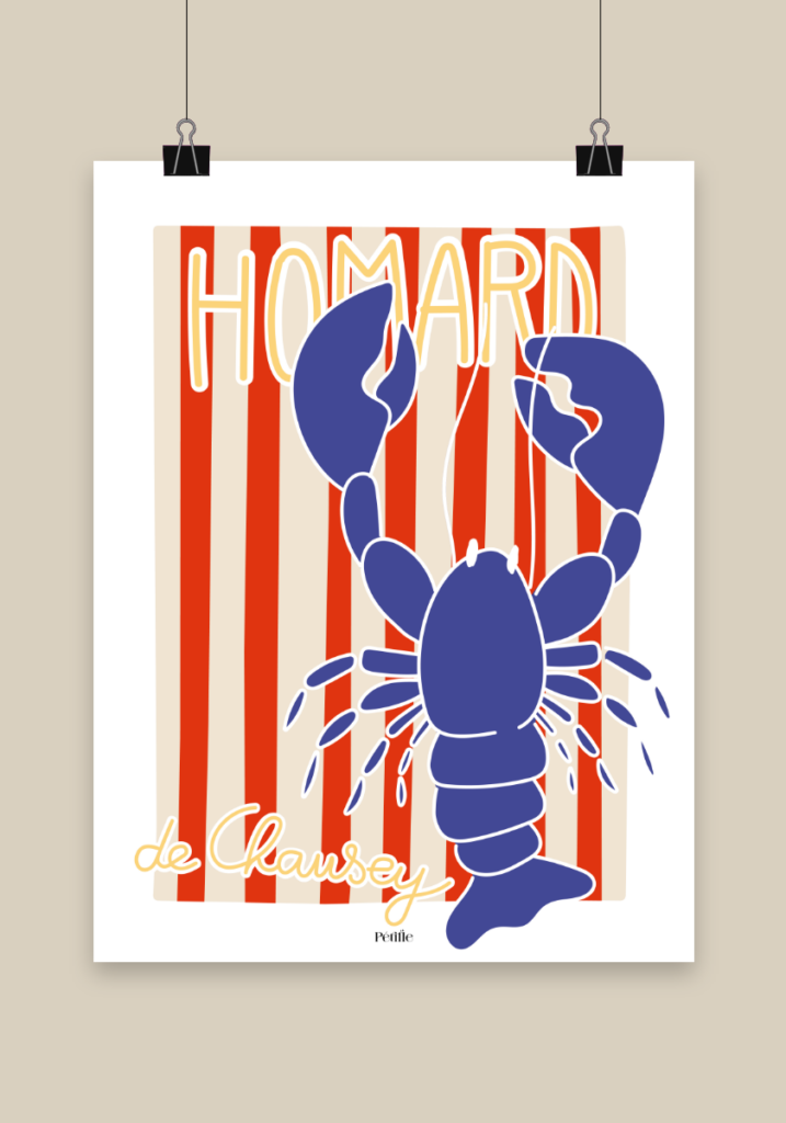 Affiche représentant un homard de Chausey